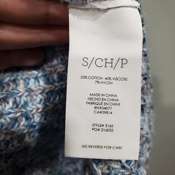 CAbi Napa Blue Marled Knit Open Front Long Duster Cardigan Sweater Vest Size S - Picture 8 of 12